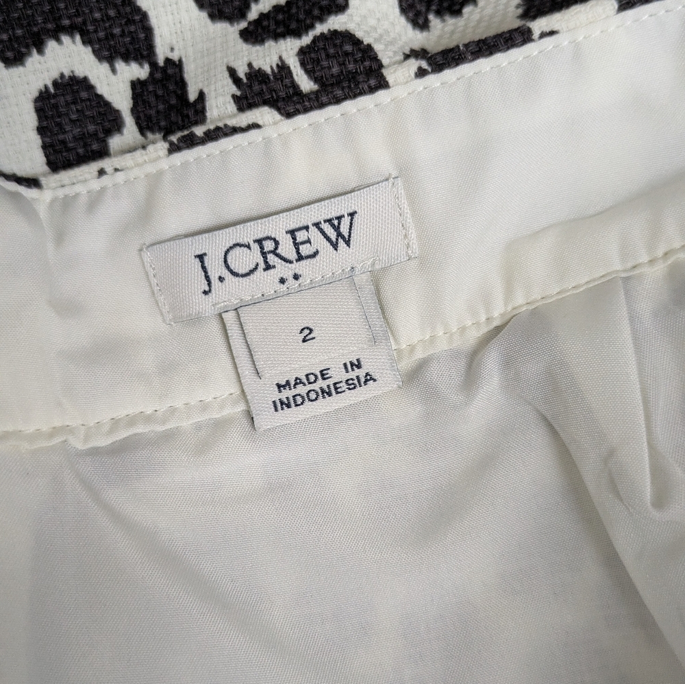 J. Crew Brown and White Animal Print Preppy Secretary Skirt 2 - Picture 2 of 5